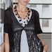 Outfit Petite JPR Black Floral Crochet Short Sleeve Cardigan Petite