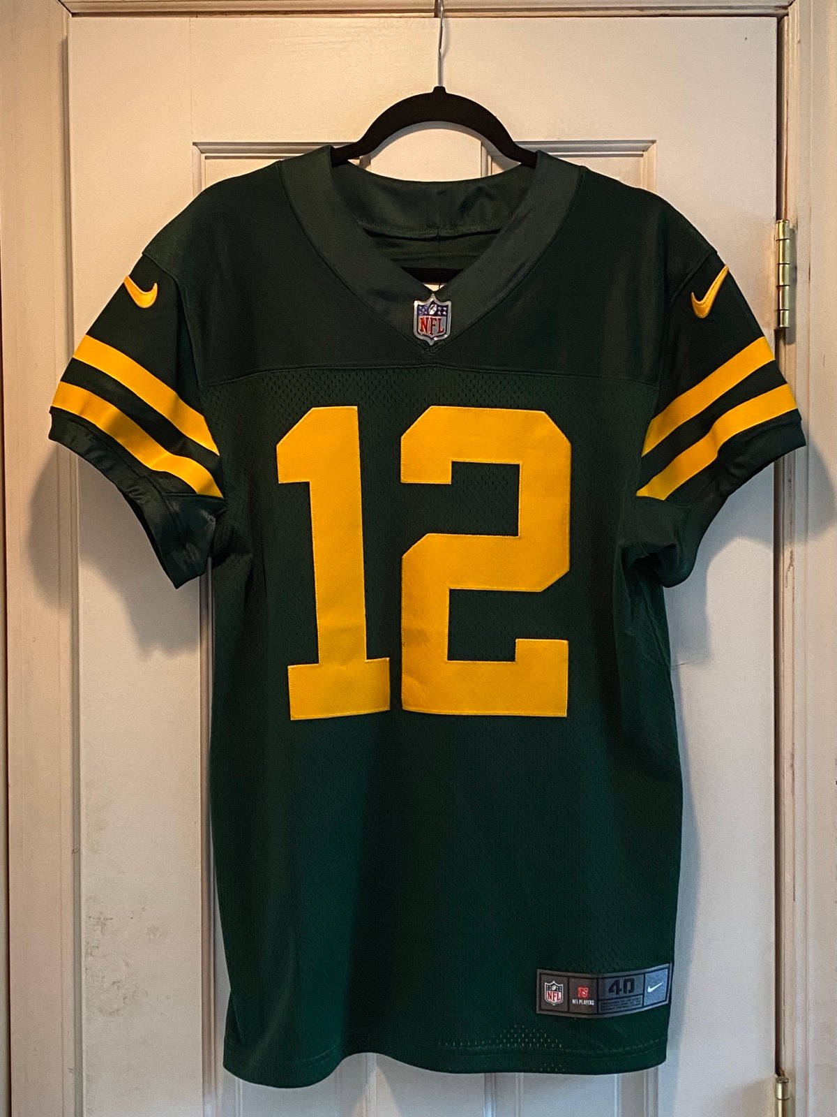 Authentic Aaron Rodgers Green Bay Packers 50’s Thowback Nike Elite Jersey
