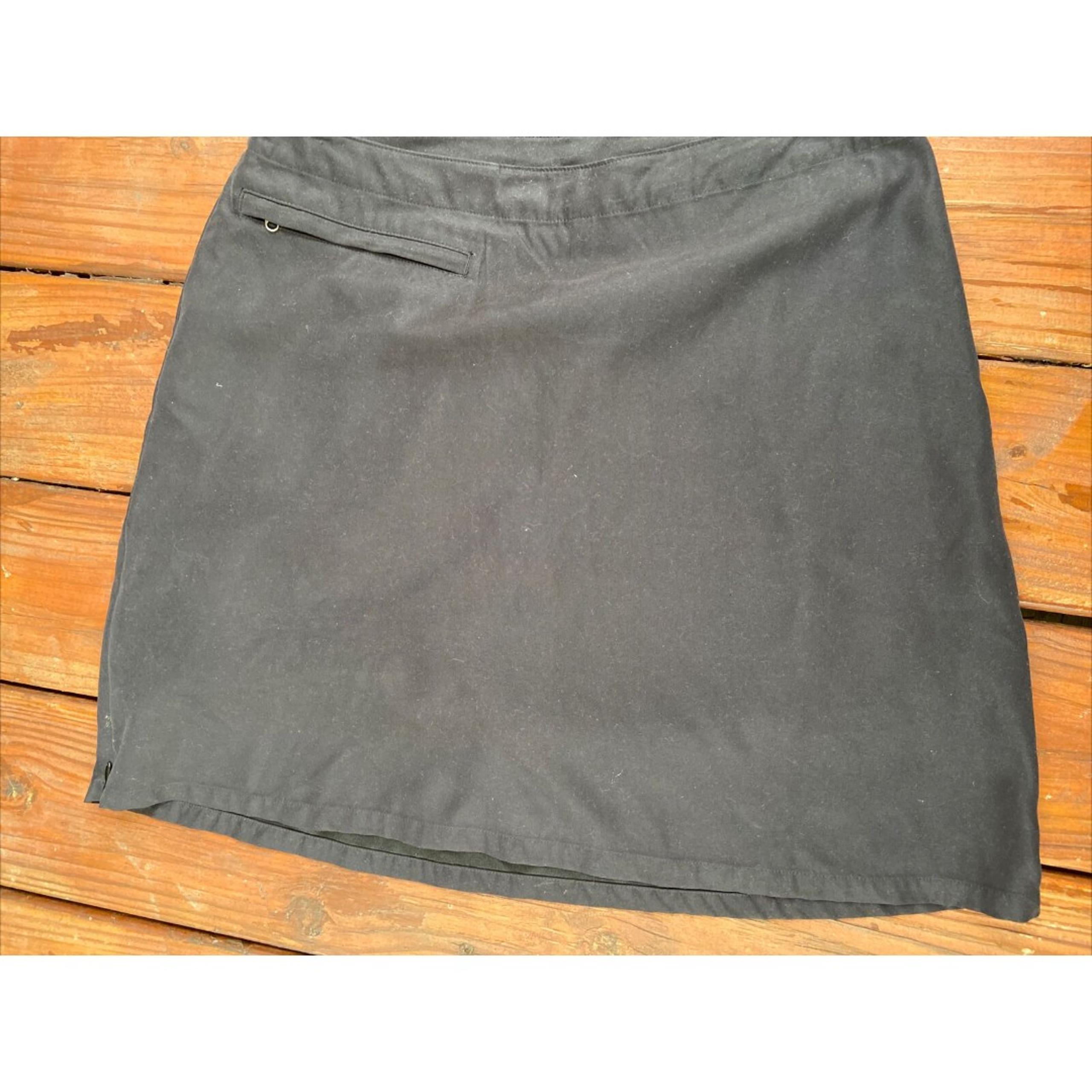 Black Skort Athletic Skirt Golf Hiking Tennis Short Zip Women 12 - Patagonia