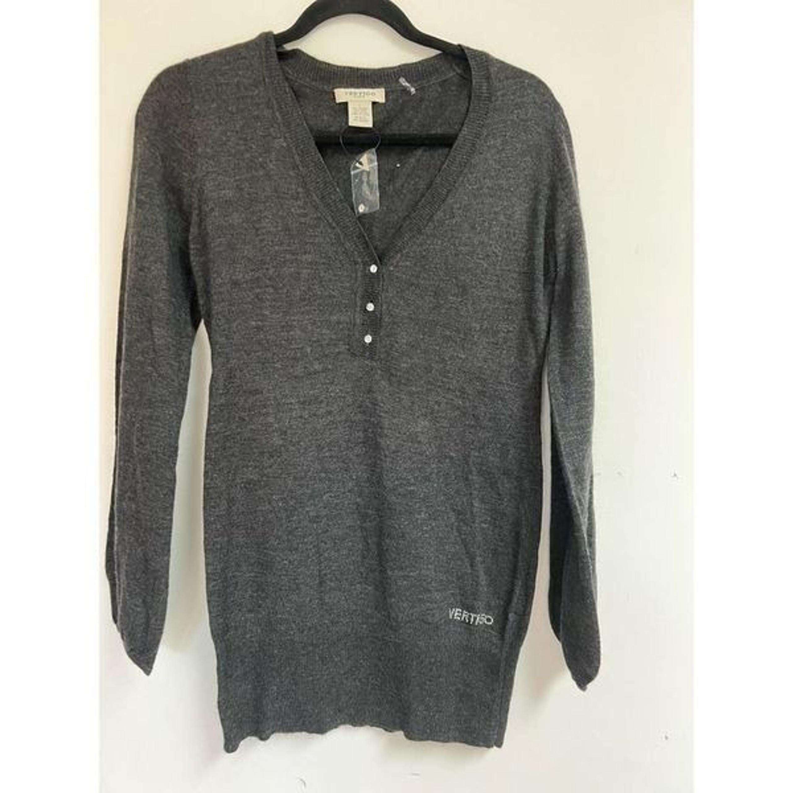 Vertigo Paris Angora Wool Blend Jeweled button pullover sweater Size Large
