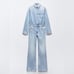 ZARA BLOGGER FAVORITE TRF LONG DENIM JUMPSUIT