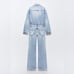 ZARA BLOGGER FAVORITE TRF LONG DENIM JUMPSUIT