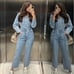 ZARA BLOGGER FAVORITE TRF LONG DENIM JUMPSUIT