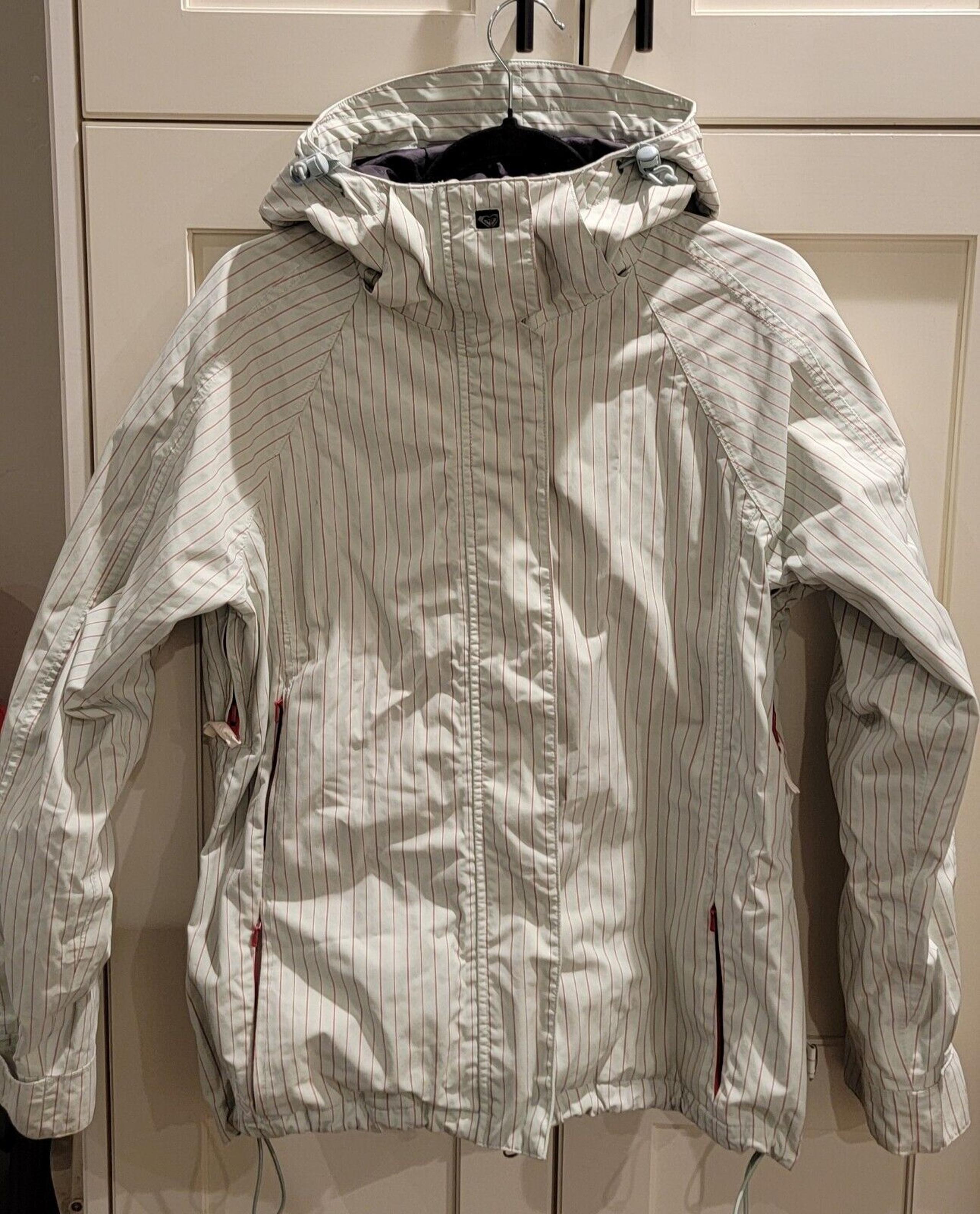 ROXY 10,000 Utility Ski SNOW Snowboard Snowboarding Pinstriped Jacket Womens S