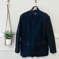 Cole Haan Black Wool Blend Field Coat Men's Size M