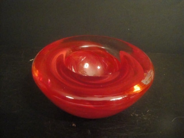 Kosta Boda Red Atoll Candle Holder