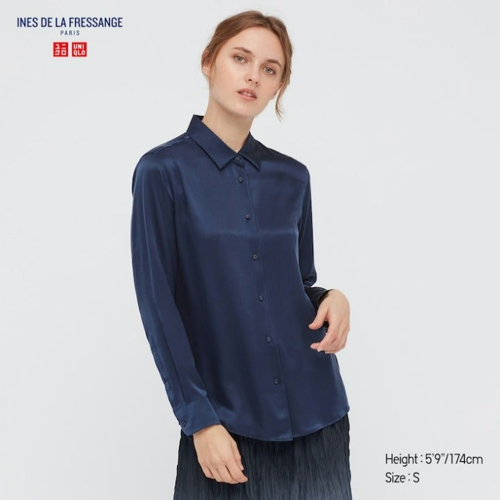 Uniqlo Ines de la Fressange Silk Shirt M