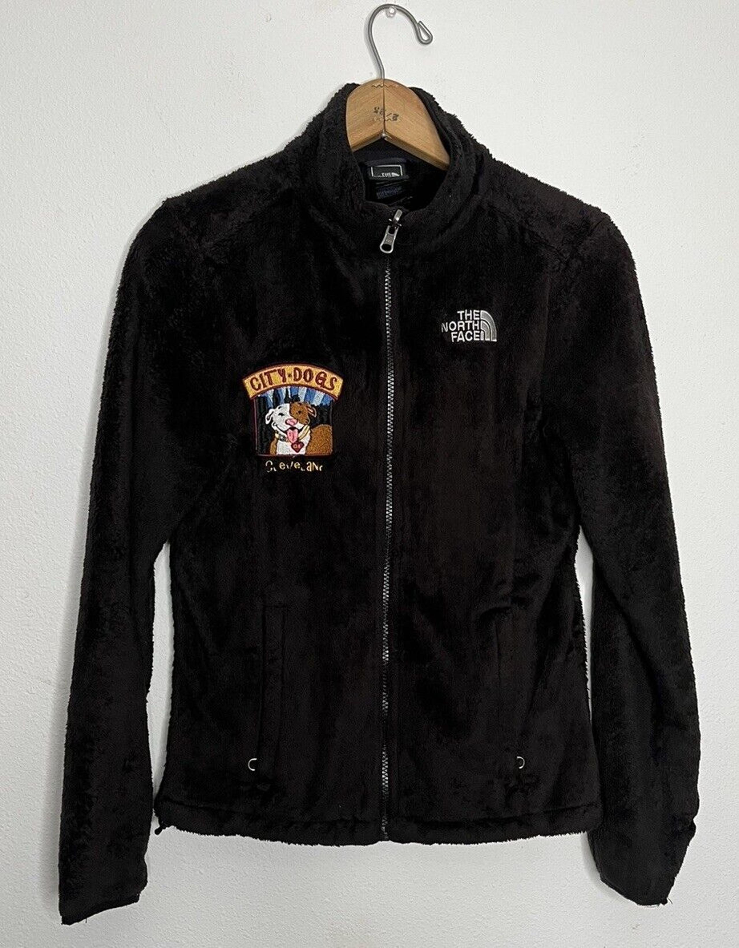 The North Face Osito Fleece Jacket Fuzzy Full Zip Womens XS Black City Dogs