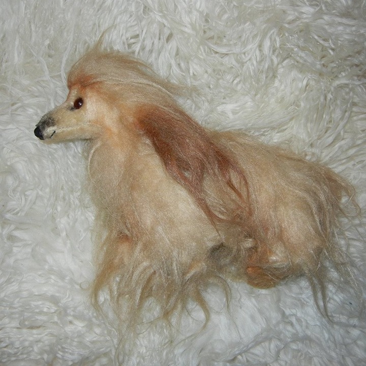 Gunderful Creation GUND afghan hound stuffed dog. Vintage Japan