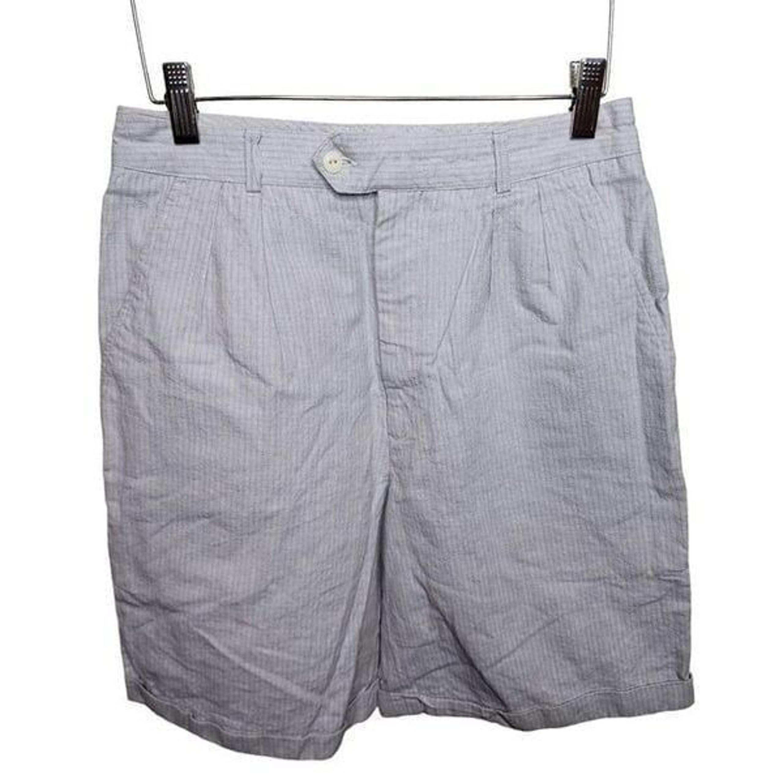 Vintage 90s Preppy Pleated Shorts Womens Size M White Stripe Pockets