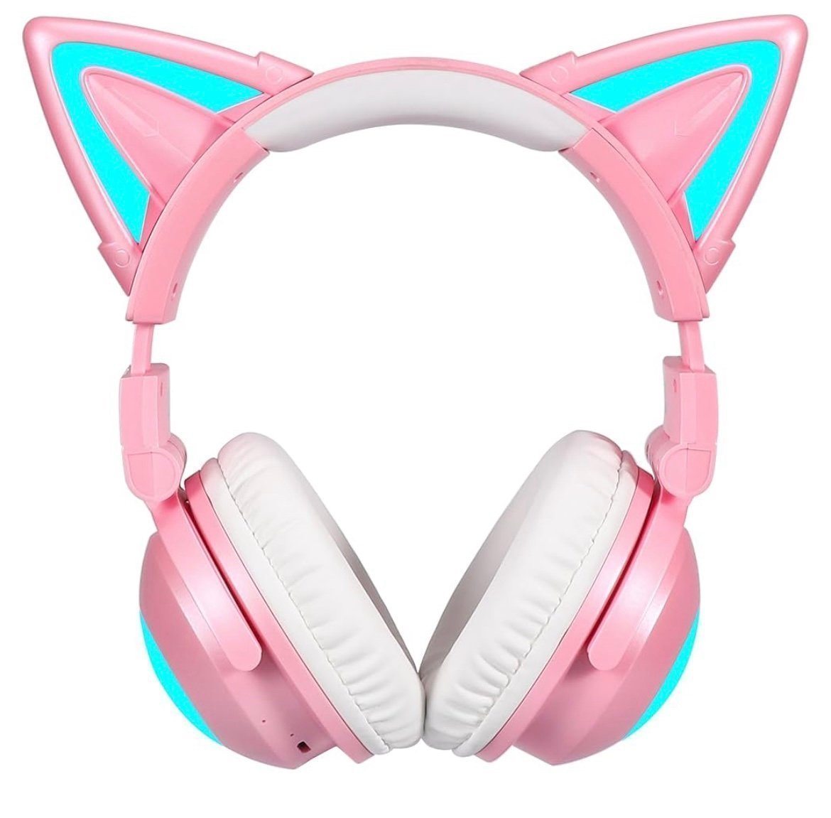 Brand new color changing pink cat ear headphones wireless and wired
