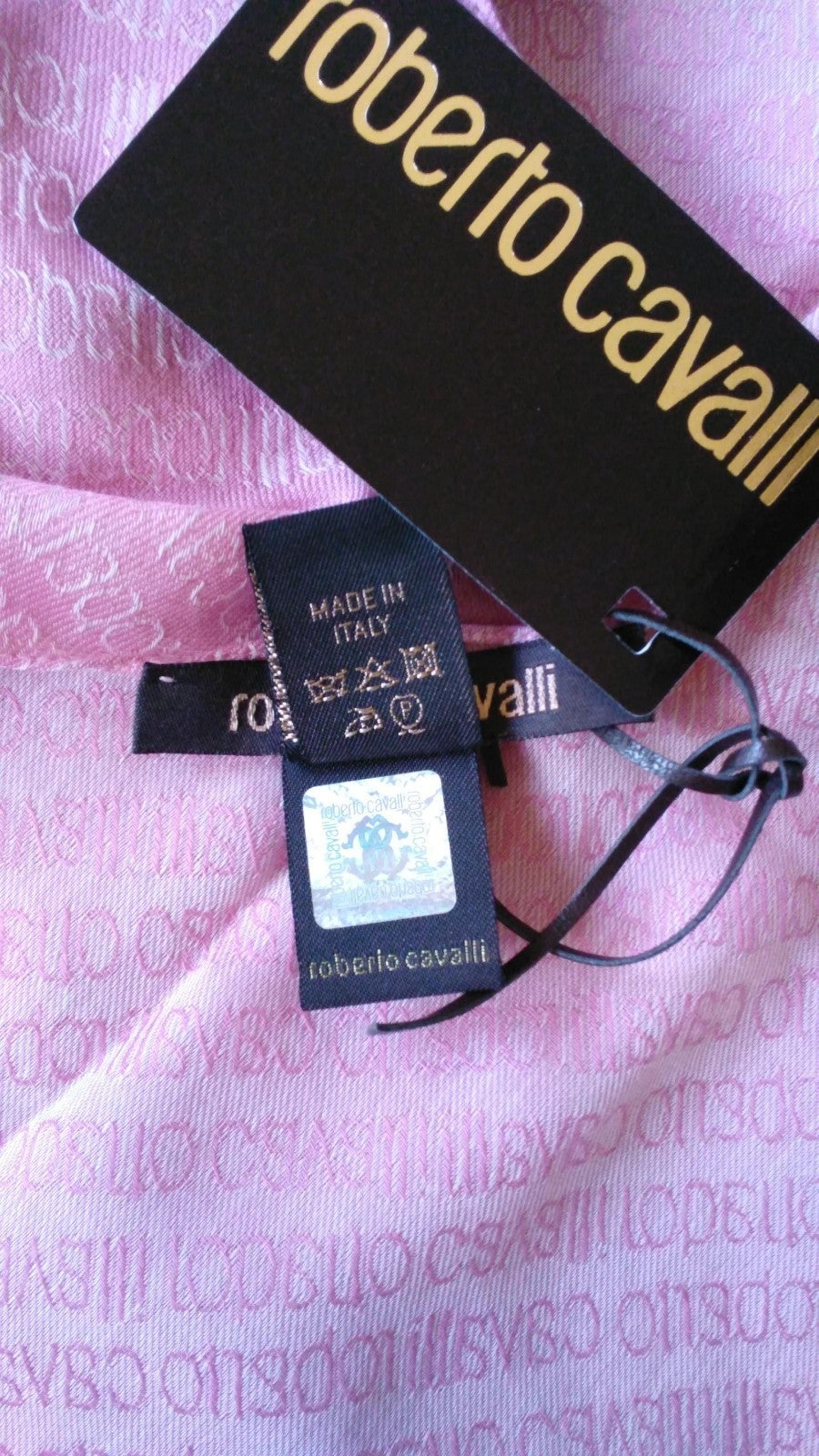 Beautiful Roberto Cavalli Graphic Pink Banana Scarf