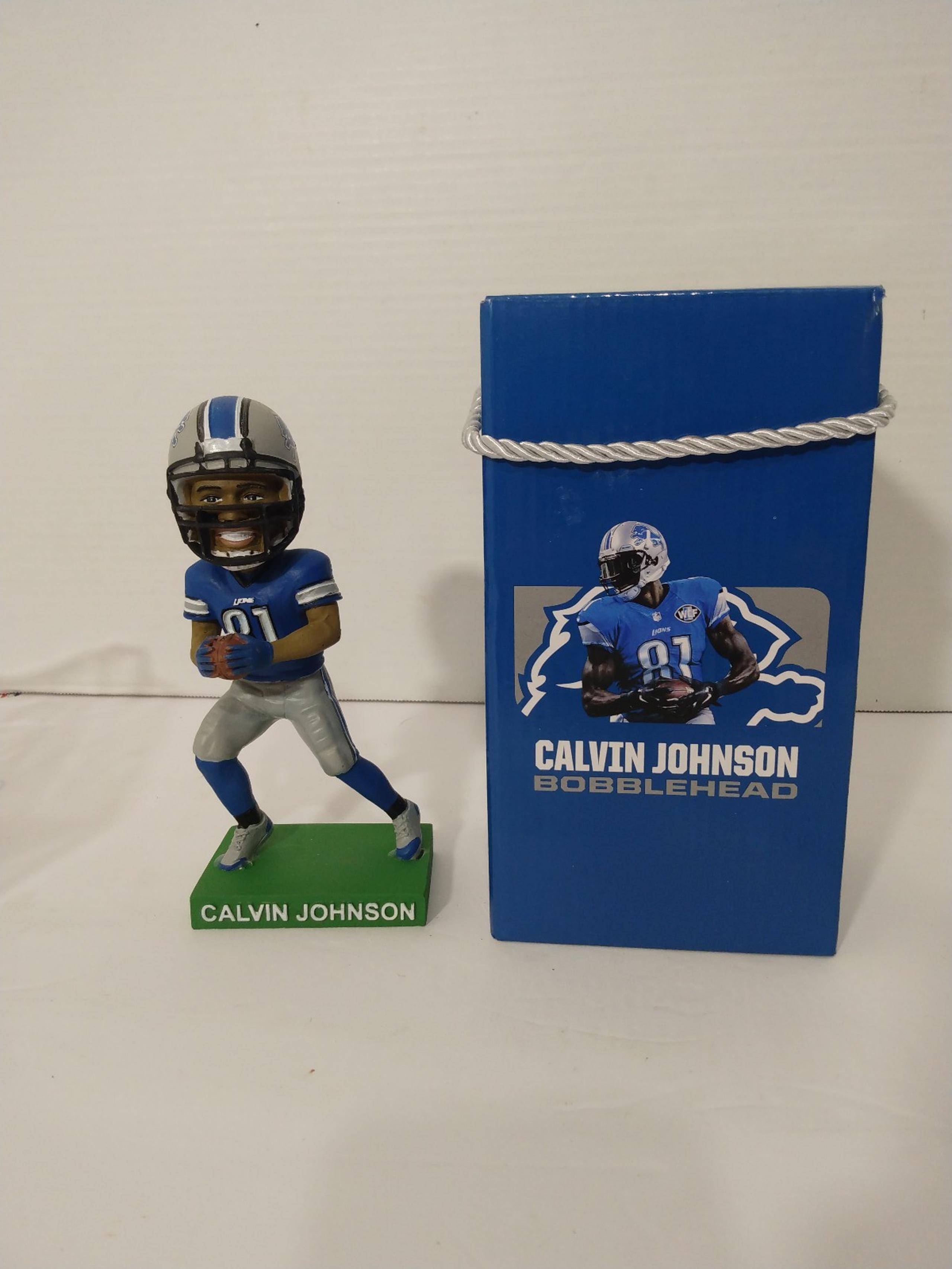 New Open Box Detroit Lions Stadium Give Away Calvin Johnson Bobblehead 10/27/24