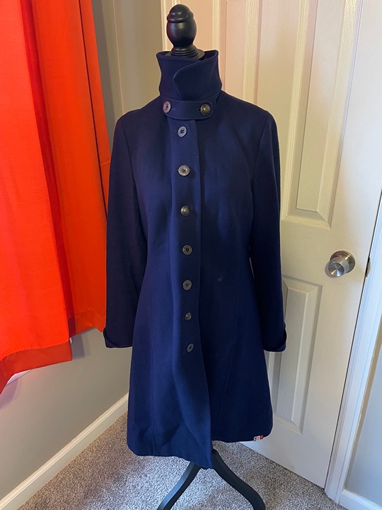 Oilily Navy Blue Wool Blend Pea Coat