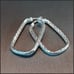 Authentic 1980s Sterling Silver Diamond Etched Hoops Vintage Pierced Earrings