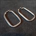 Authentic 1980s Sterling Silver Diamond Etched Hoops Vintage Pierced Earrings