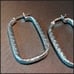 Authentic 1980s Sterling Silver Diamond Etched Hoops Vintage Pierced Earrings