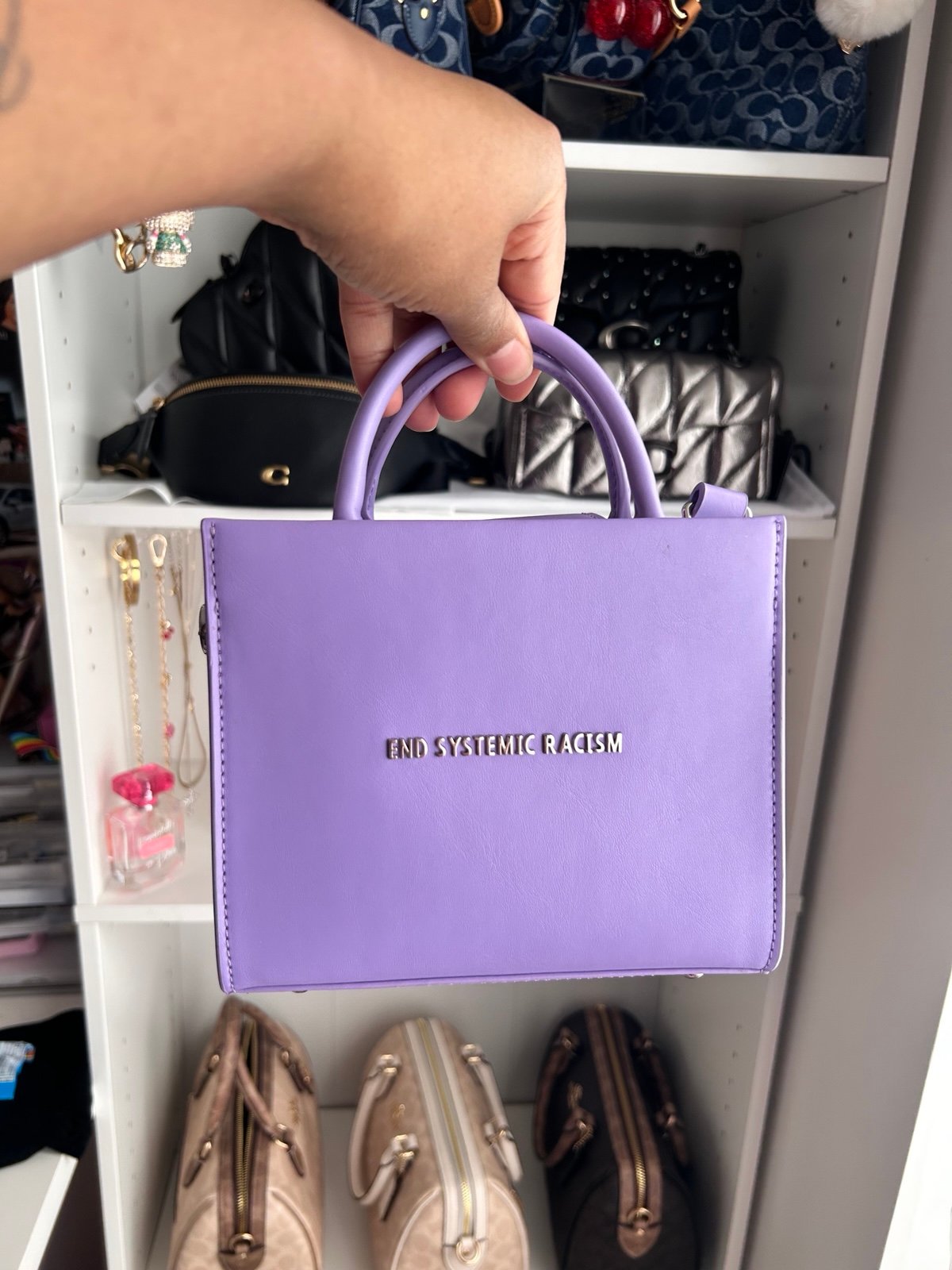 Brandon Blackwood ESR mini tote purple