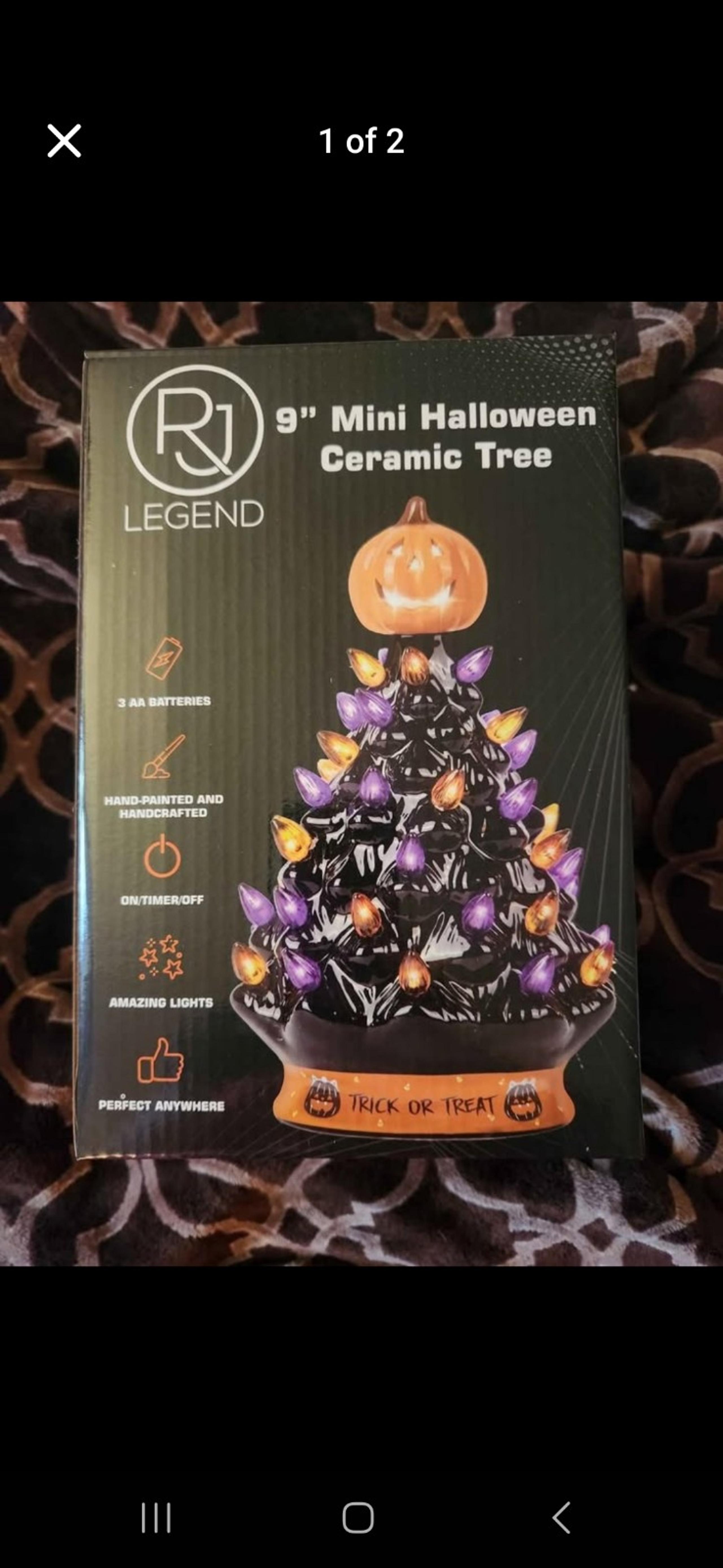 Halloween Light Up Ceramic Tree NWT