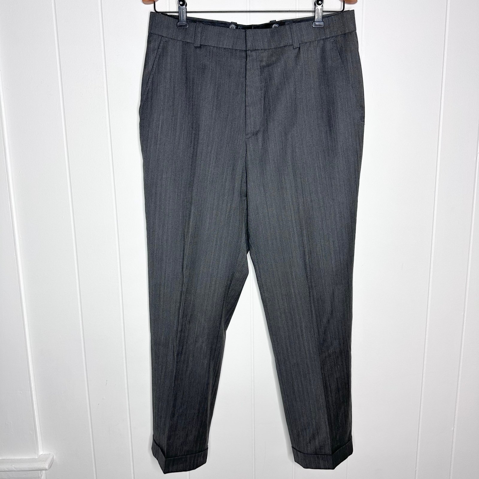Ravi Sehgal Bespoke Custom Pleated Herringbone Dress Pants/Trousers