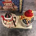 Jim Shore Hand Painted Ceramic Salt & Pepper Winter Folk 6” Snowman certifieditl