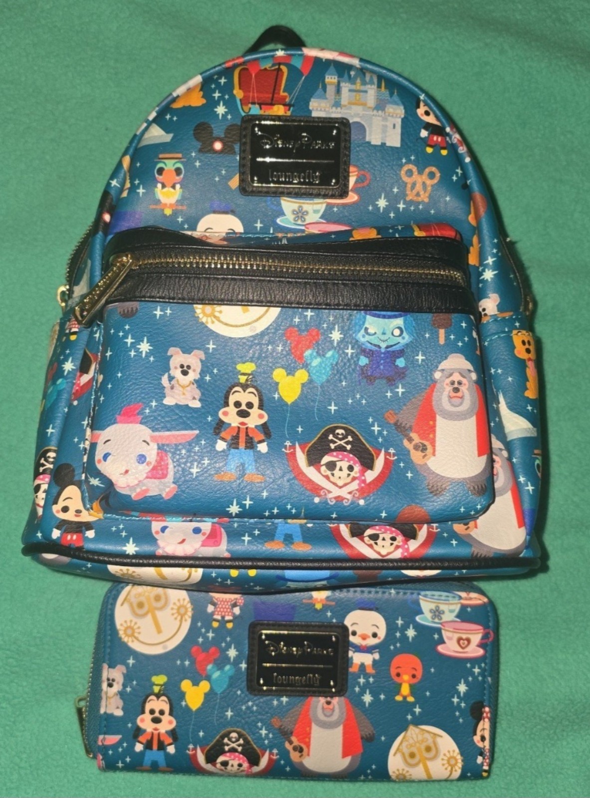 Disney Parks Minis Characters And Icons Backpack And Matching Wallet