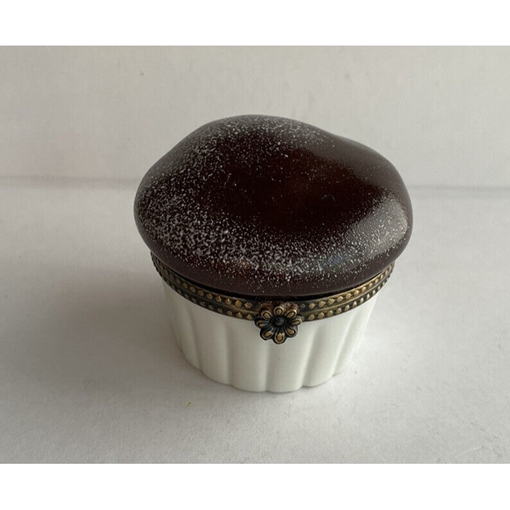Limoges Trinket Box France Chocolate Cupcake