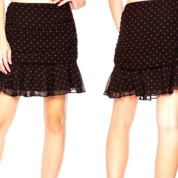 Veronica Beard 'Millie' Polka Dot Ruched Draped Mini Skirt sz 0