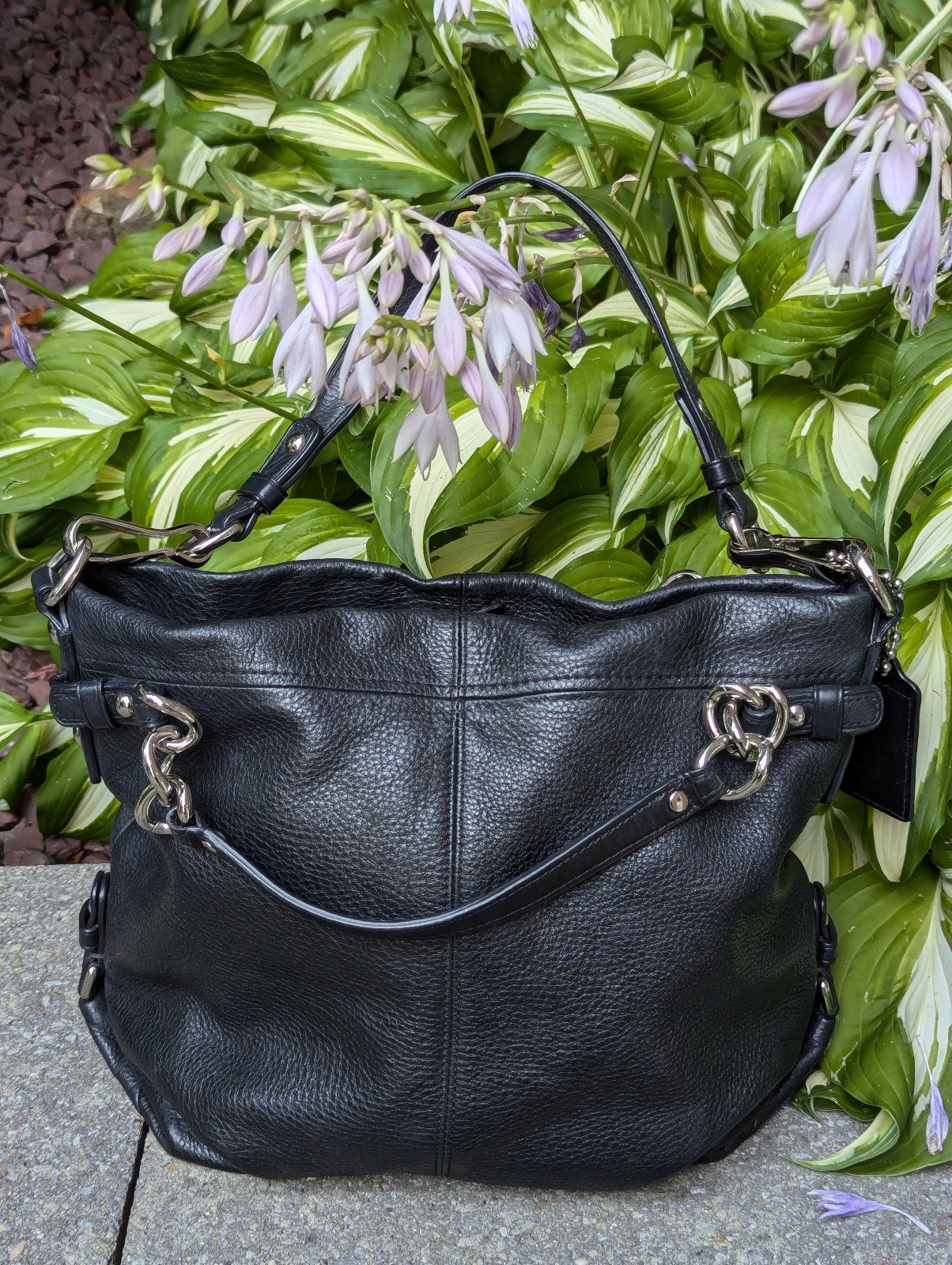 【上品】 Coach Black Leather G1120-14142M Hobo Bag バッグ