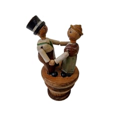 Vintage ANRI Italian hand carved Dancing Couple bottle stopper-Rare