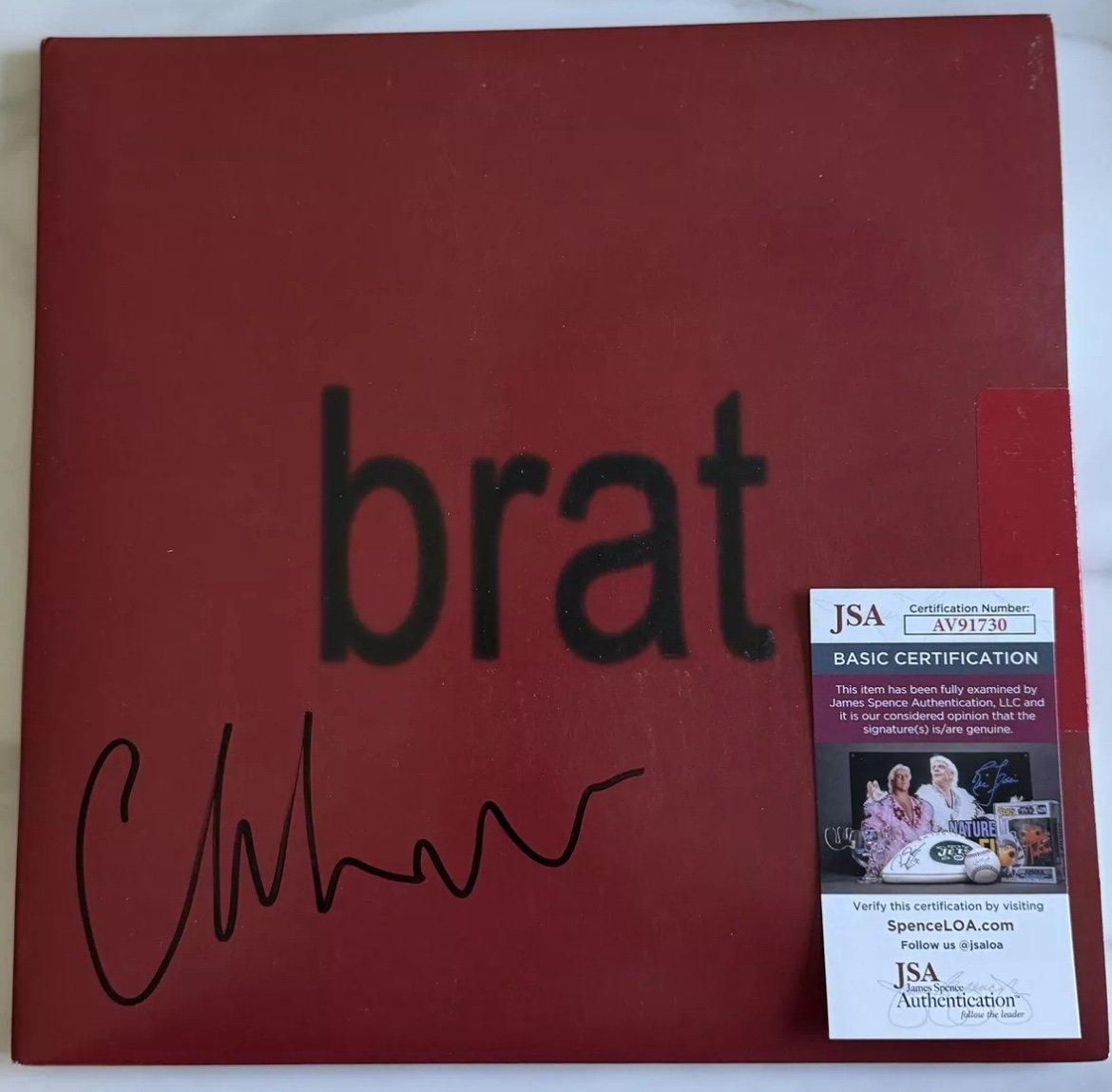 CHARLI XCX SIGNED BRAT EXCLUSIVE RED VINYL LP - JSA COA
