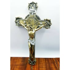 INRI Cross Crucifix Gold tone wall decor