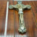 INRI Cross Crucifix Gold tone wall decor