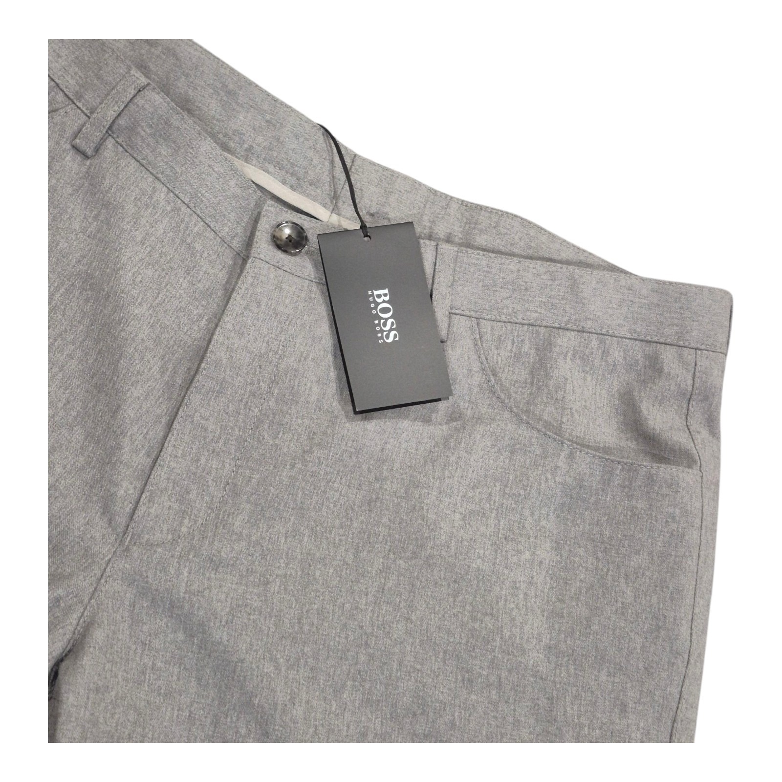 NEW! Hugo Boss Gaetano Virgin Wool Med Gray Flat Front Men's 38 R NWT