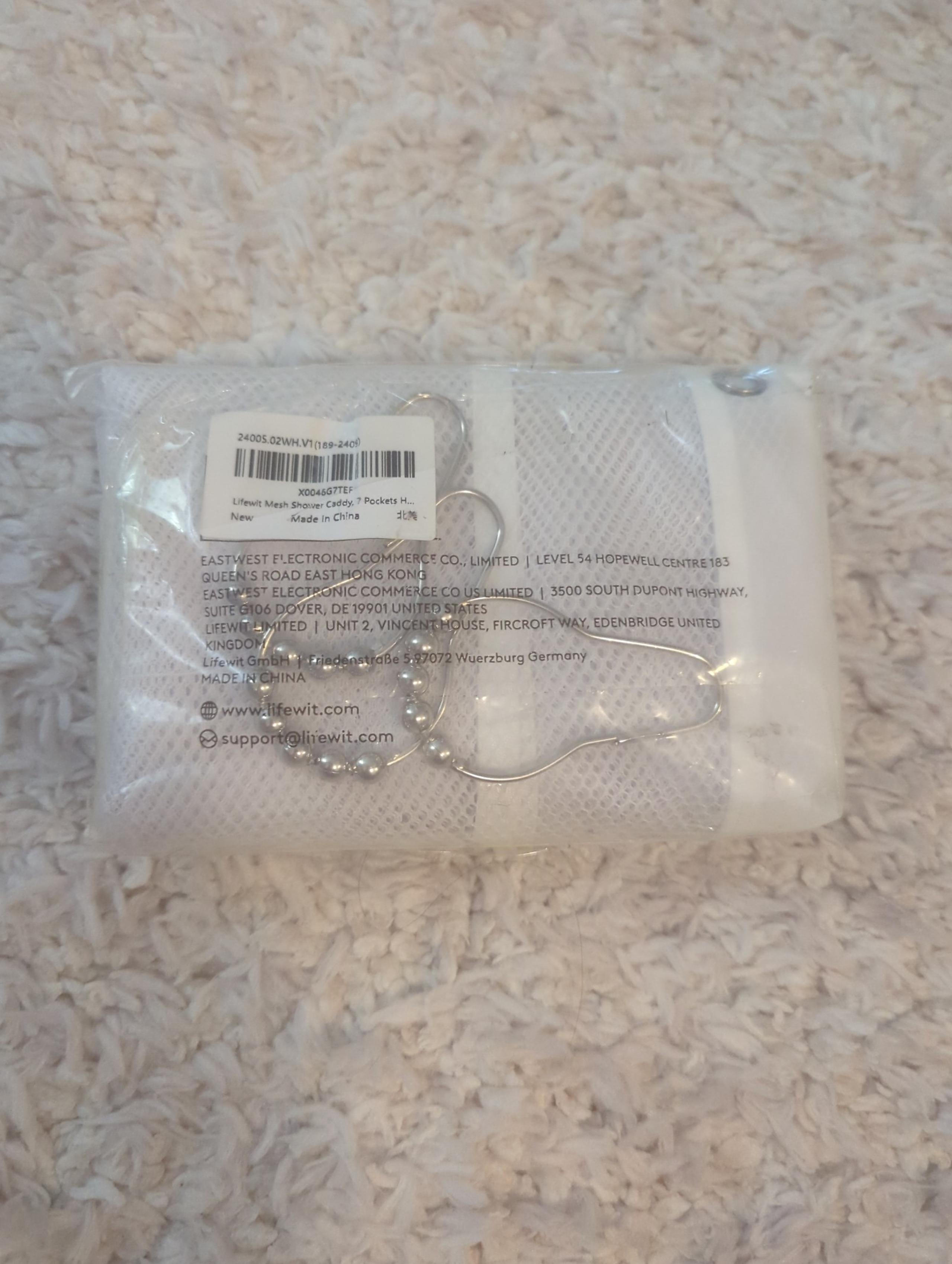Lifewit White Mesh Portable Shower Tote Caddy with 7 Pockets