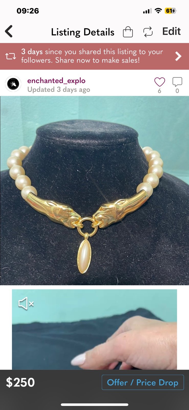 Vintage Givenchy Faux Pearl Choker Big Cat Head Necklace Gold. Rare find!