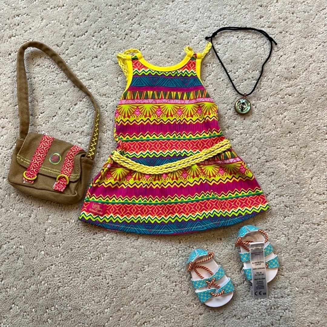 American Girl Lea Clark Meet Outfit Dress Messenger Bag GOTY