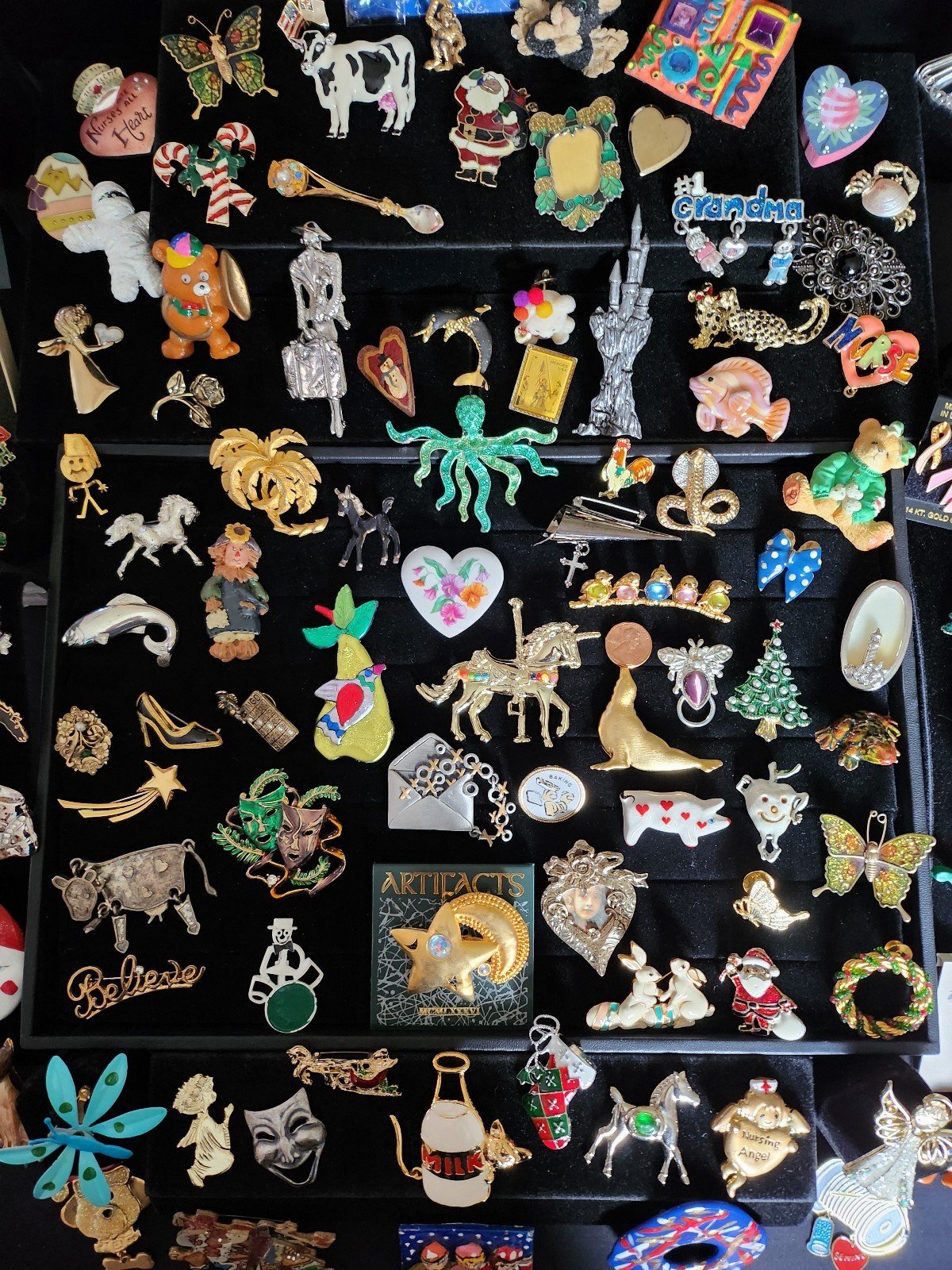 Over 100 assorted costume Pin Lot collection