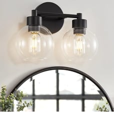 2 Sets Black Bathroom Light Fixtures, 2 Lights
