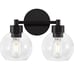 2 Sets Black Bathroom Light Fixtures, 2 Lights