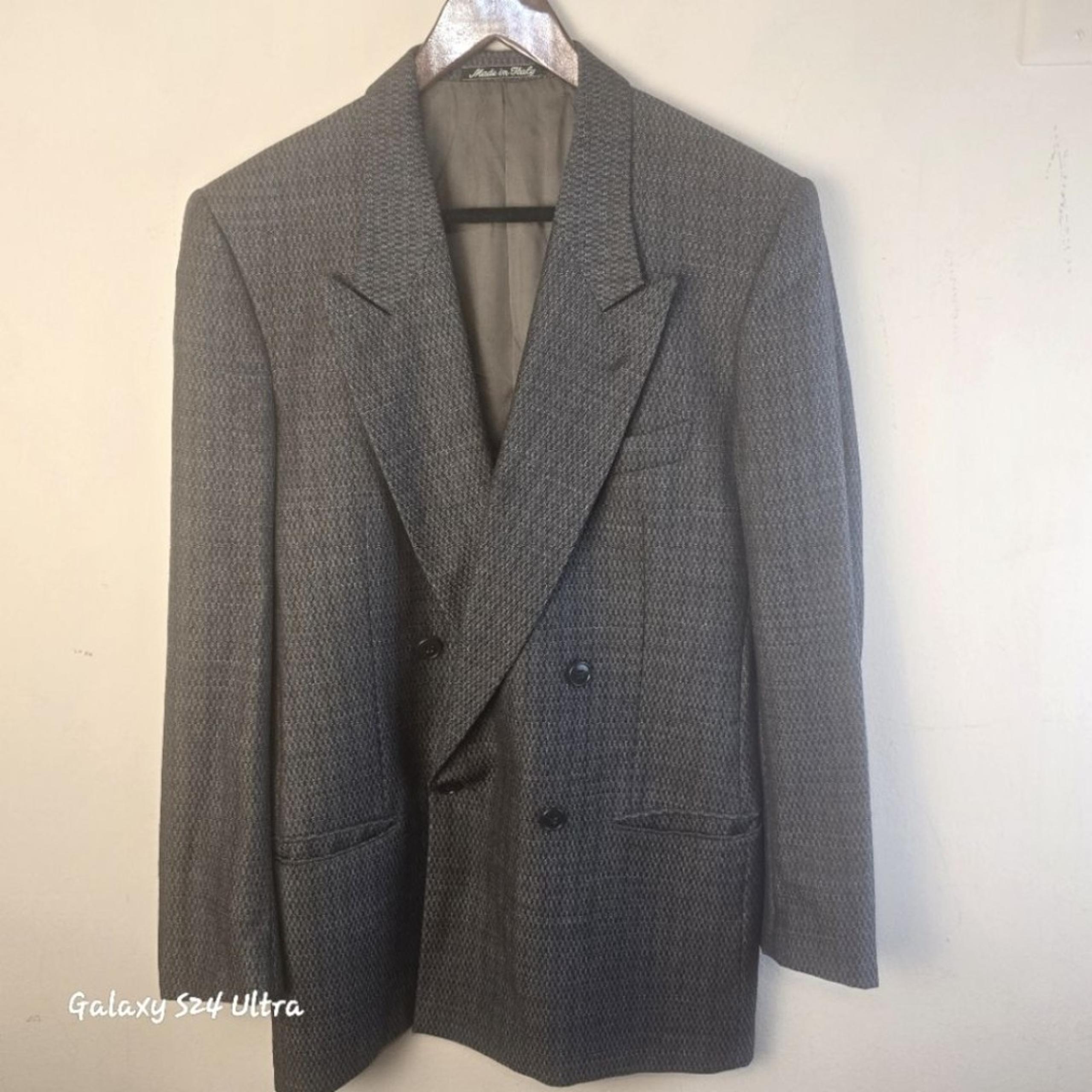 Mani By Double Breasted Gray Blazer Jacket - Giorgio Armani