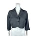 Vintage 50s Cropped Jacket Women's Medium Solid Black One Button Dress Cover Bol