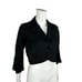 Vintage 50s Cropped Jacket Women's Medium Solid Black One Button Dress Cover Bol