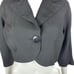 Vintage 50s Cropped Jacket Women's Medium Solid Black One Button Dress Cover Bol