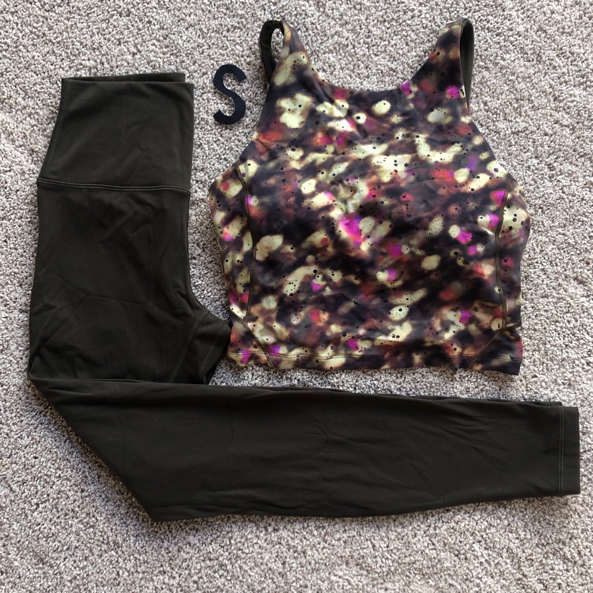 Bundle Lululemon align multi focus splatter & green heynuts workout set small