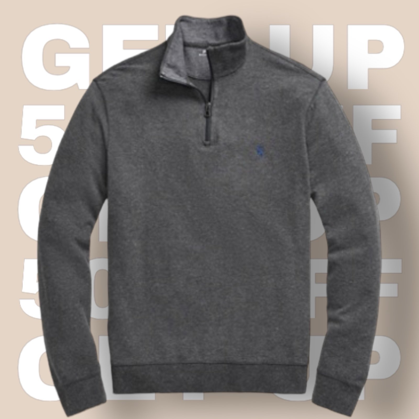 POLO RALPH LAUREN Men's Classic Estate-Rib Quarter-Zip Sweater