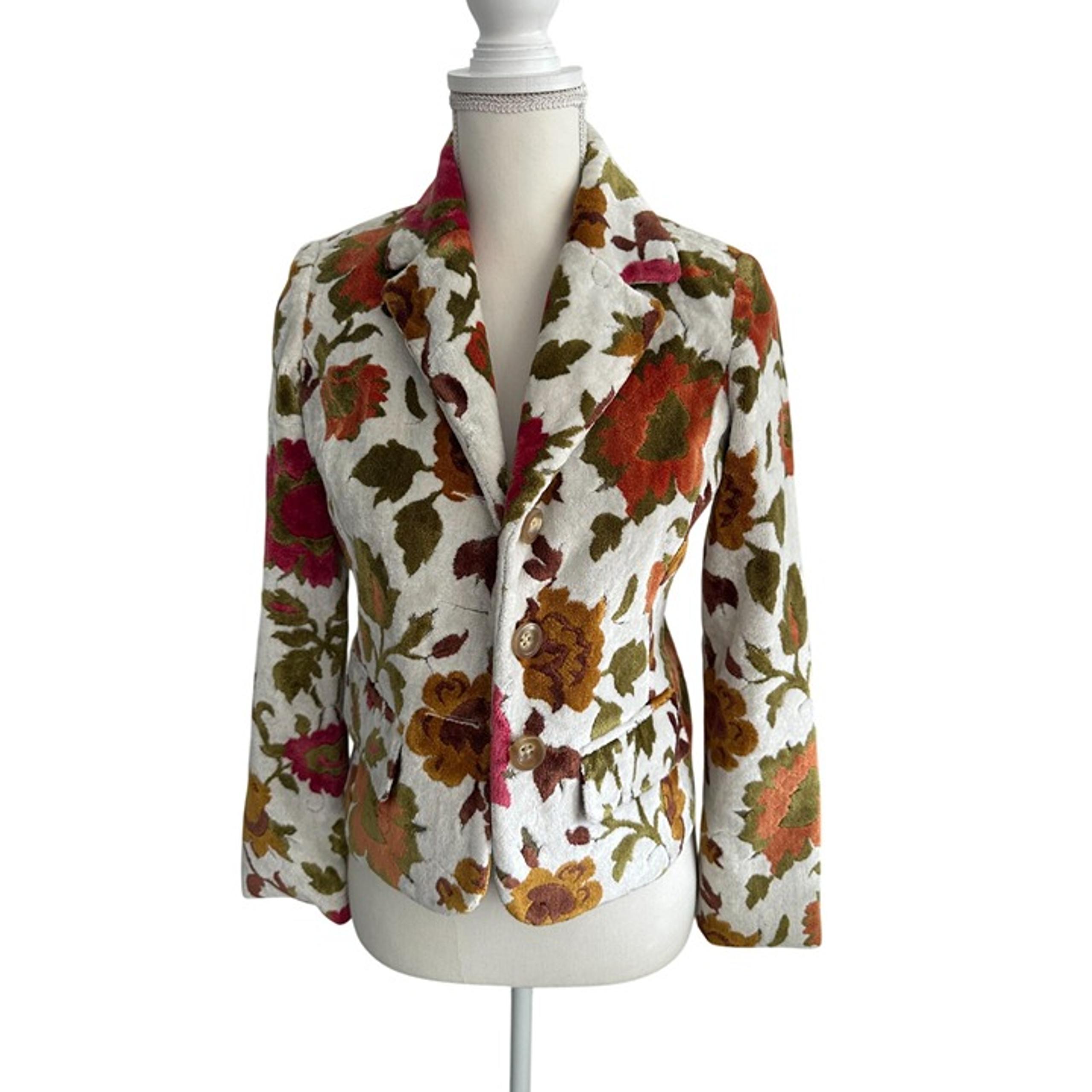 LUCKY BRAND Vintage Floral Textured Jacket Blazer Size Small