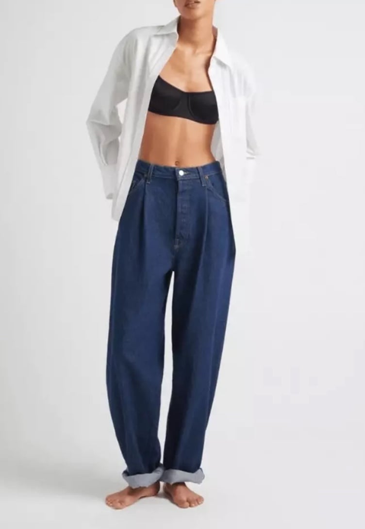NWT Mother Snacks Pleated Fun Dip Puddle Jeans