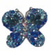 Butterfly Brooch Pin Womens Bling Rhinestone Peacock Blues Approx. 2 Statement