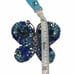 Butterfly Brooch Pin Womens Bling Rhinestone Peacock Blues Approx. 2 Statement